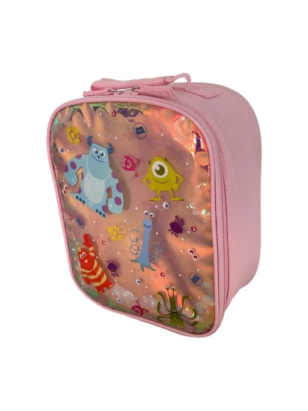 Disney Store Monsters Inc Sulley Mike Wazowski Pink Lunch Box